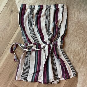 BECCA Striped Swim Coverup - Pink, Black, White